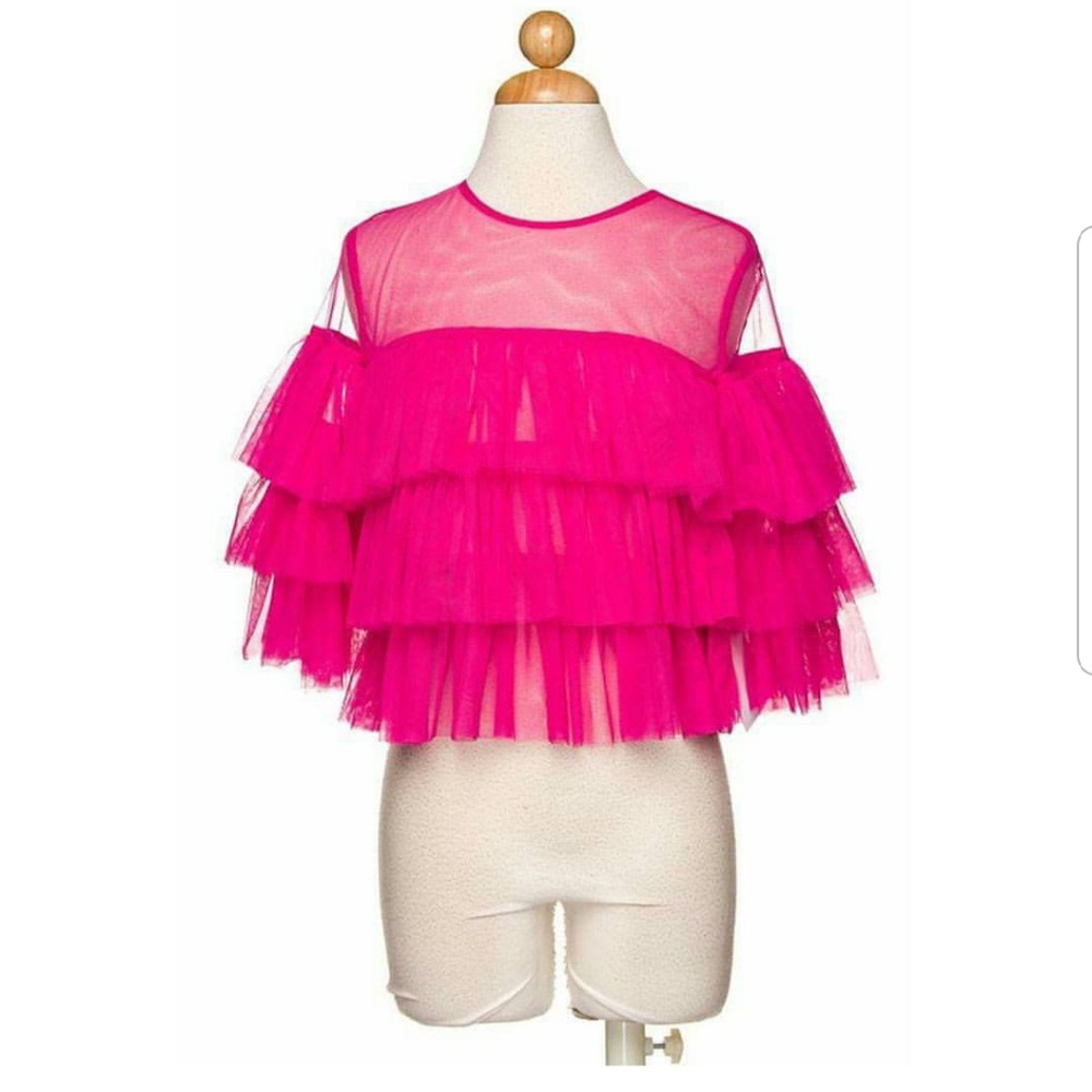 Ruffle sheer blouse Pink - Picture 3 of 4